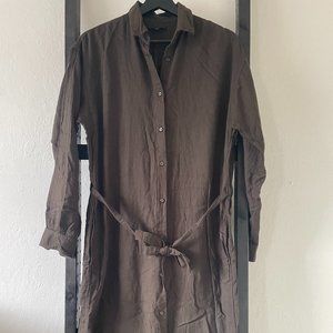 Khaki Green Shirt Dress